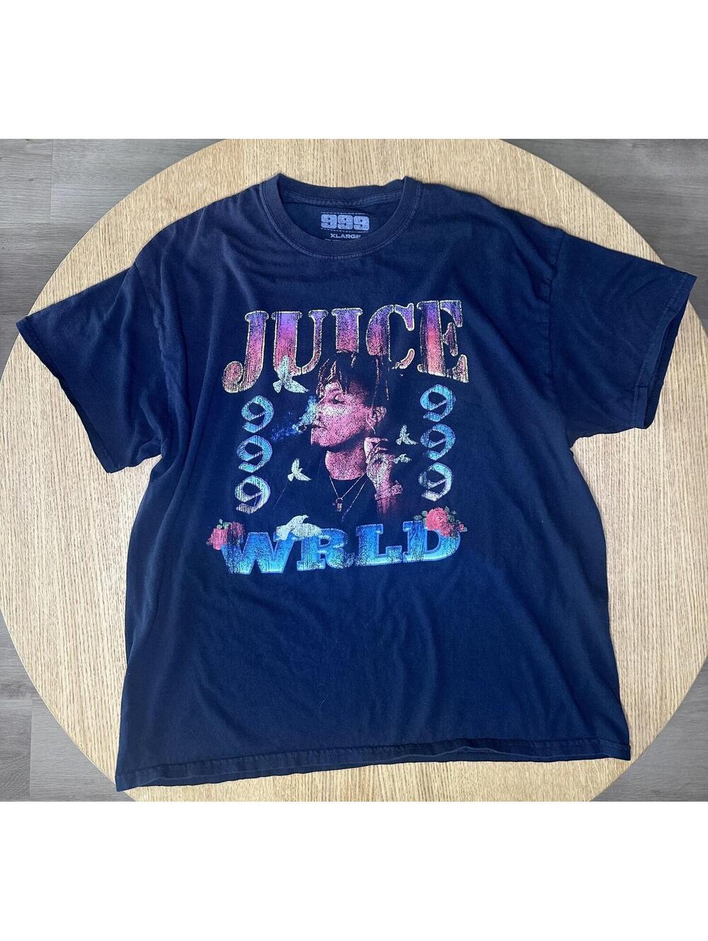 Juice WRLD 999 Logo Graphic Print T-Shirt Black Men's Size XL Hip Hop Merch